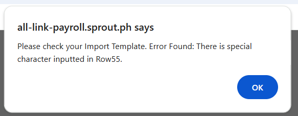 Resolving “Special Character” Error in Import Template