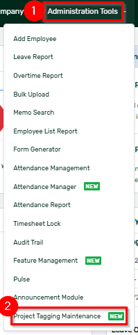 How To View The Project Tagging Management Page