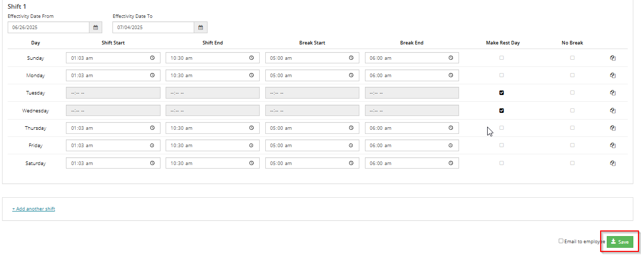 Schedule Date-Tagging: How to Add a Multiple Shift Schedule